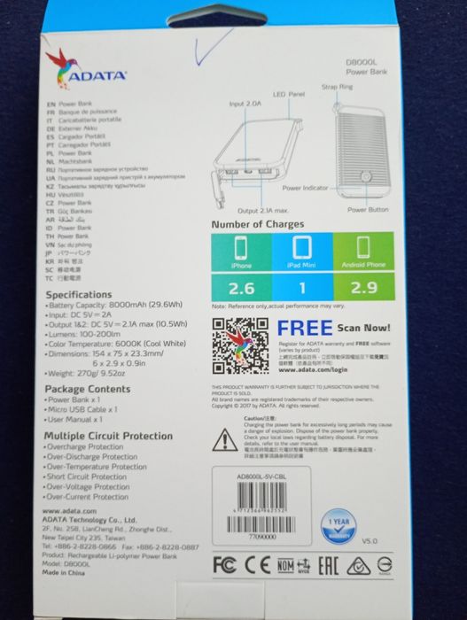 Baterie externa ADATA 8000 mAh