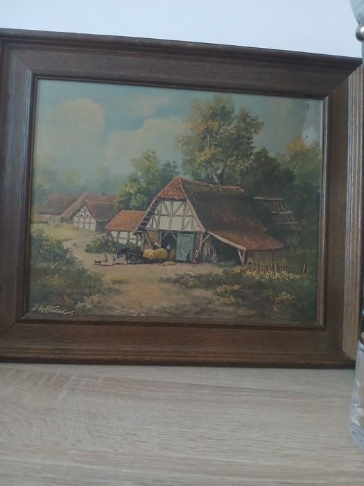 Старинна картина винтиж.Р.38 _32 см.