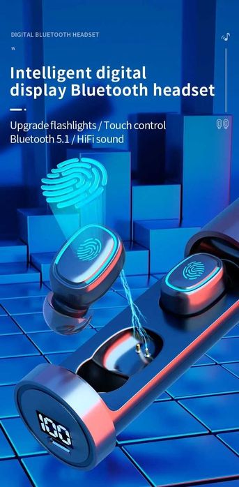 Блутут безжични B9 TWS Bluetooth 5 стерео слушалки хендсфри Sport Gamе