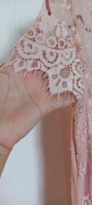Rochie dantela roz prafuit S