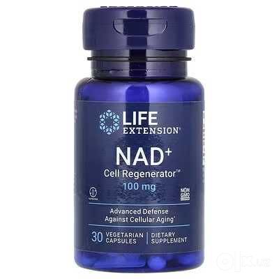 Life Extension, НАД+, 100 мг, 30 вегетарианских капсул. NAD+