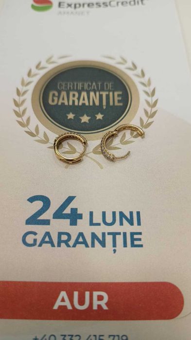 Cercei aur 8K 1.85gr [AG24 Harlau B.46063.1] - Garantie 2 ani!