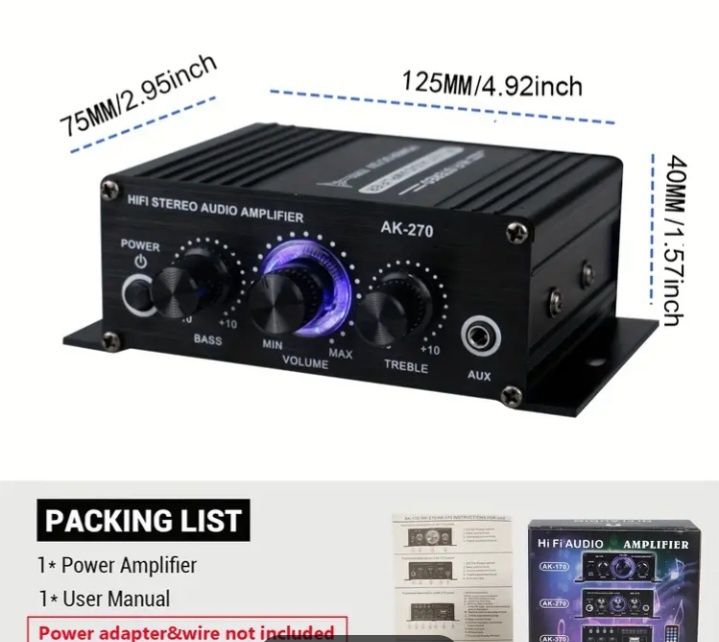 Усилвател 12v -2x100 ВАТА