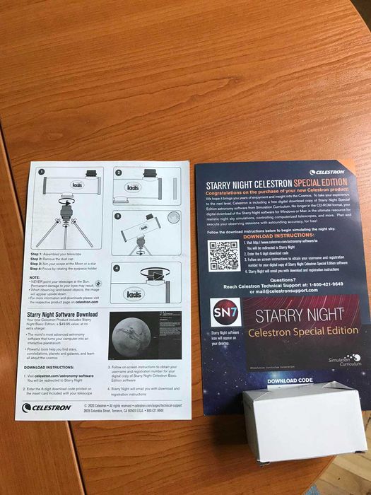 Нютонов рефлекторен телескоп, Диаметър 50 мм  Фокус 200 мм