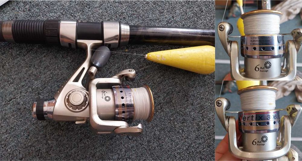 Директен телескоп, различни видове въдици, макари