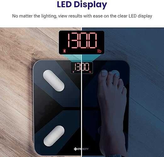 Etekcity Bluetooth интелигентна кантар за телесно тегло, ИТМ до 180кг