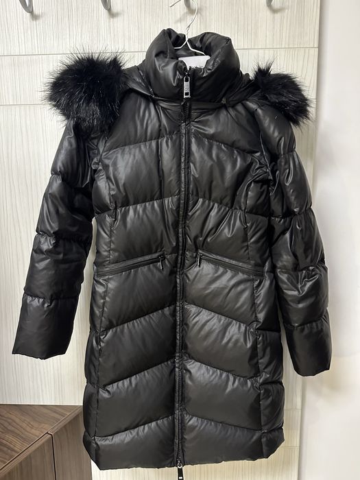 100% Оригинално дамско черно дълго зимно яке с качулка Calvin Klein