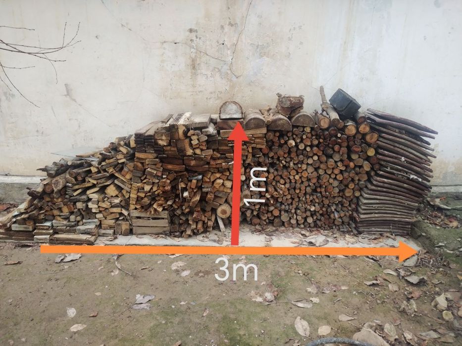 Otin quruq mevali darxt va taxtalar, утин