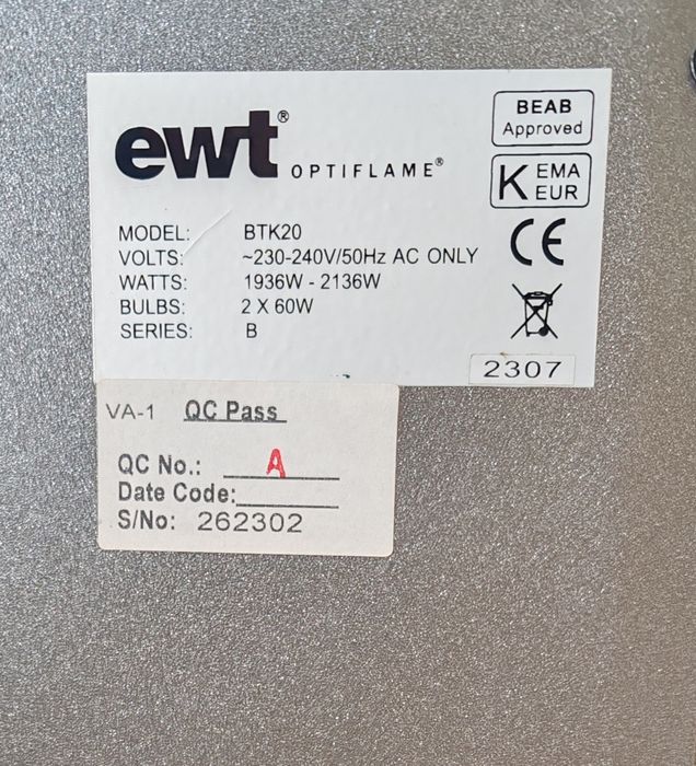 Vând șemineu electric EWT Optiflame