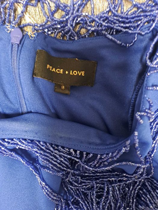 Rochie albastră cu franjuri