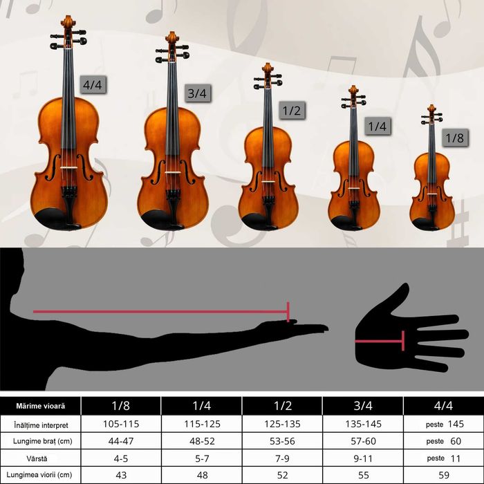 Set Vioara Classic Cantabile VP-100PK 1/2 roz