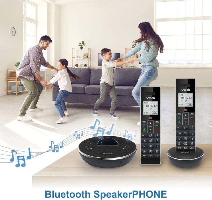 Радиотелефон Vtech с определитель и двумя трубками + Bluetooth колонка