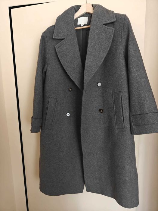Дамско сиво палто HM
