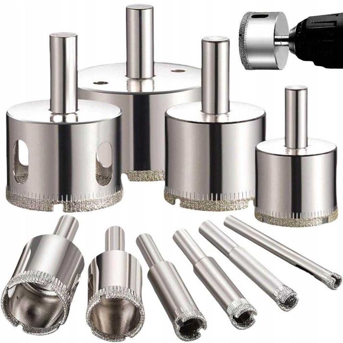 Комплект 10бр. диамантени боркорони за стъкло, фаянс, 6-68мм, BIGSTREN