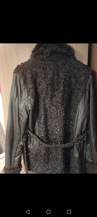 Palton dama lung, din piele naturala animal printat