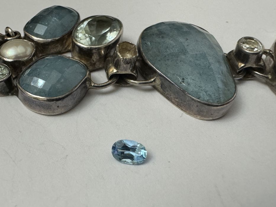 Unicat! Bratara Starborn cu Druzy, aquamarin, topaz, perle. Argint 925