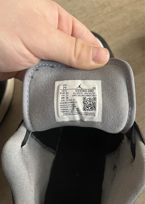 Air Jordan 1 Low Black White Grey