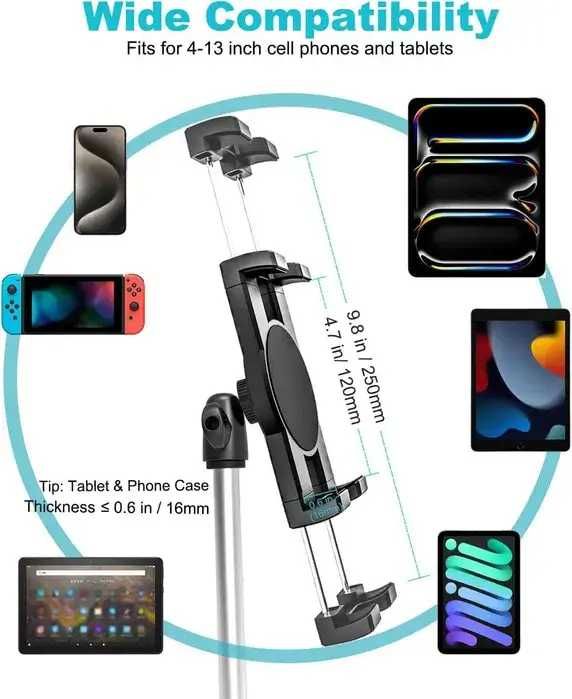 Suport de Perete pentru Tabletă Woleyi – Braț Lung, Pliabil, Metalic