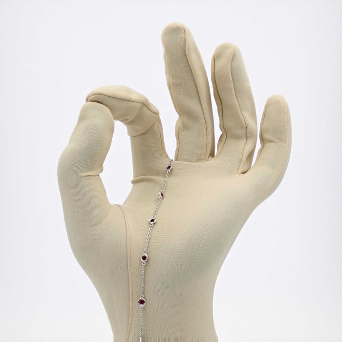 Bratara din aur alb 18k cu rubine 0,37 ct. cod 8752