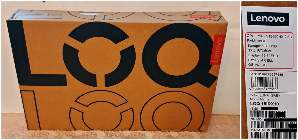 RTX 5060 8GB/Core i7 13650HX/16GB RAM/1TB NVME/15.6 144hz/Lenovo LOQ
