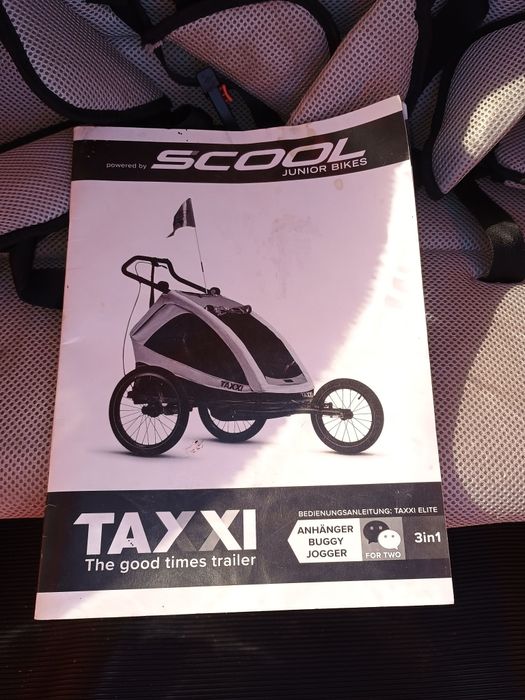 TaXXi Scool 2 Buggy Remorcă bicicletă portocalie  2 copii