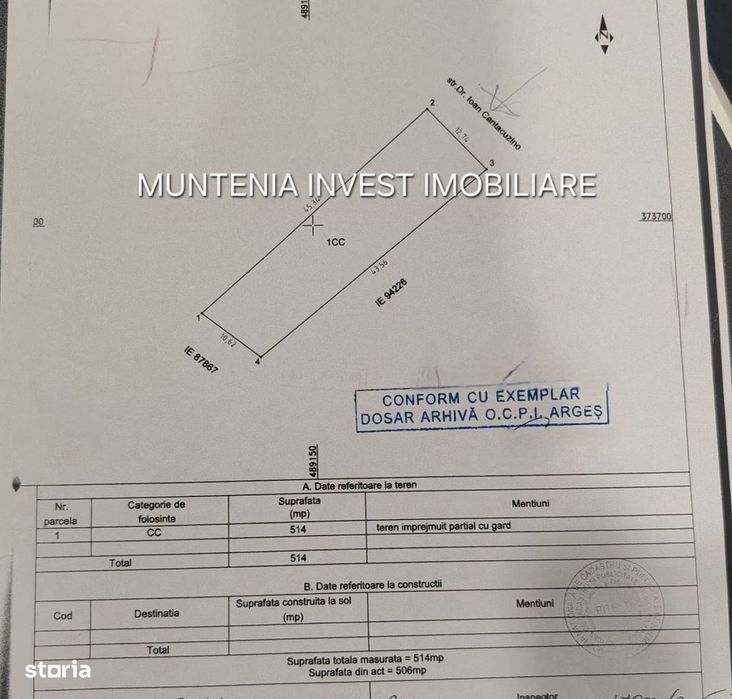 Teren 514 mp. intravilan, Zona Spitalul Militar