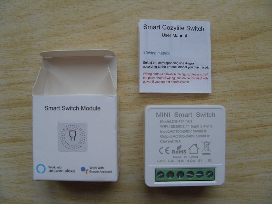 Wi-Fi Smart превключвател Cozylife. 220V/16A. Българско ръководство