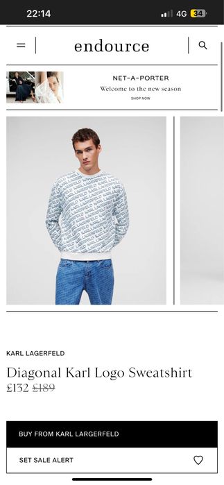 Karl Lagerfeld връхна блуза суичер оригинал с диагонално лого