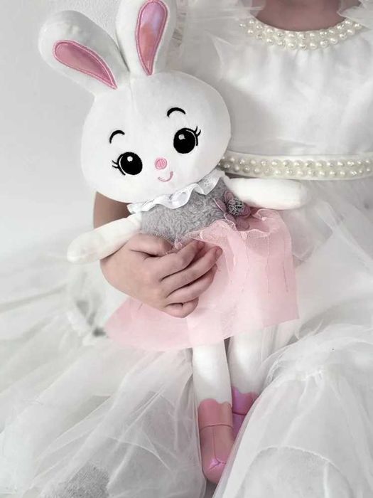 Плюшено зайче балерина 45см, Сладка детска плюшена играчка