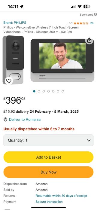 Videointerfon  Philips Welcome Eye Wireless-Sigilat