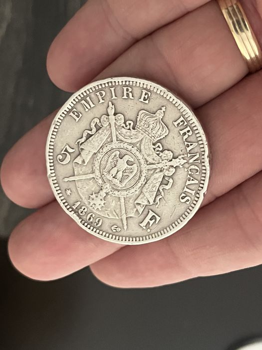 Moneda argint de colectie Napoleon III 1869