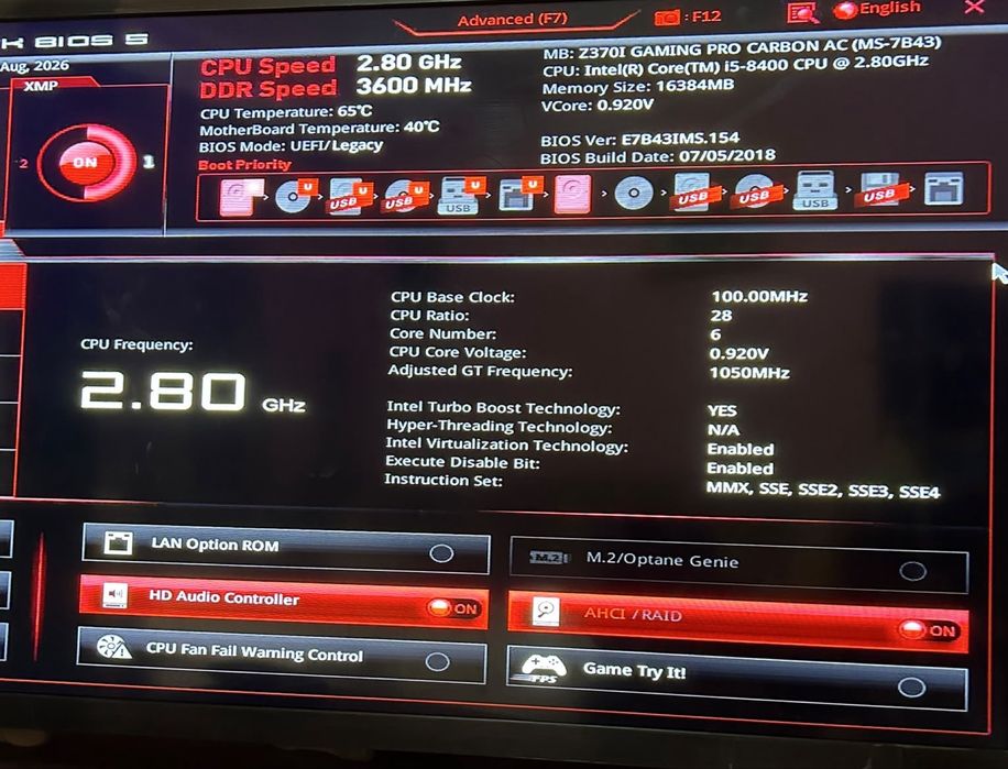 MSI Z370I Gaming Pro Carbon AC Mini-ITX – Wi-Fi AC
