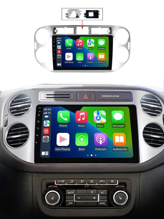 Navigatie Android 14 VW TIGUAN 2008+ Waze CarPlay YouTube + CAMERA