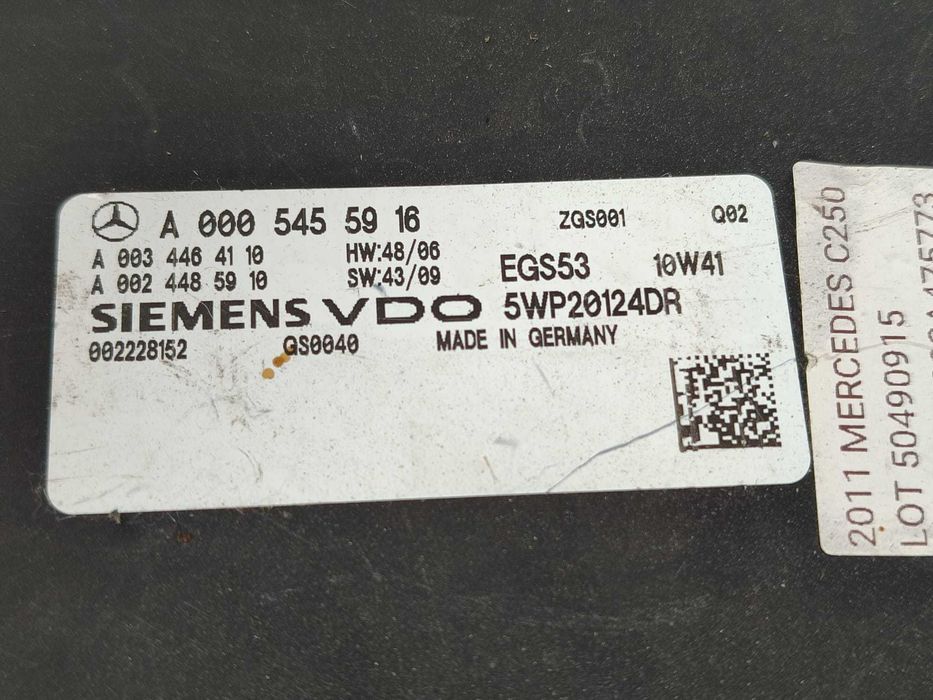 Calculator cutie de viteze Mercedes-Benz C W204 COD: A0005455916 2011 / [2007-2014] / (5G3)