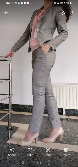 Costum H&M, sacoul marimea 36, Pantalonii mărimea 34