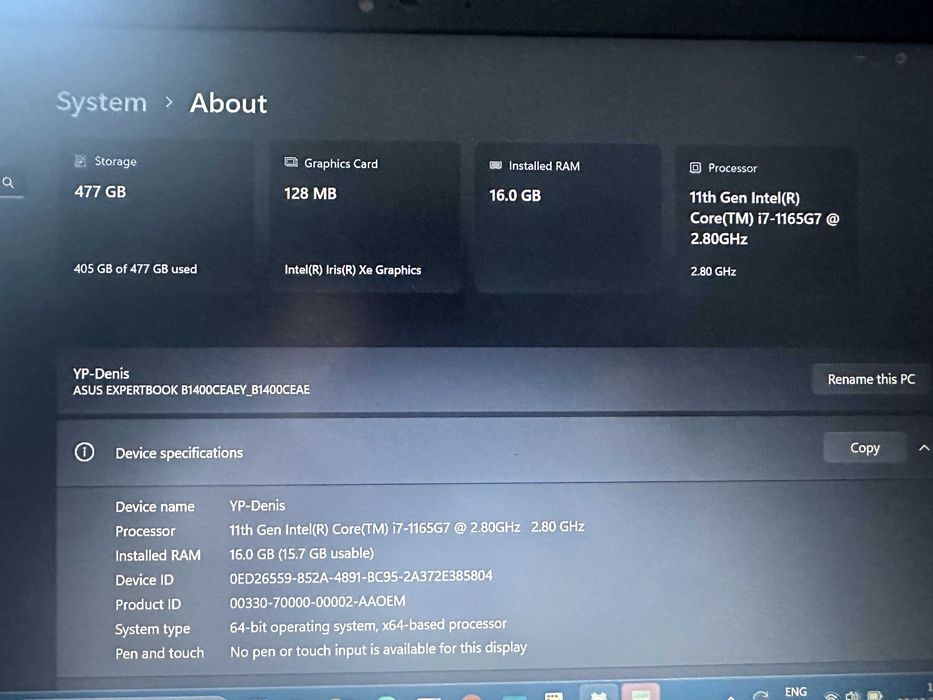 ASUS LAPTOP - 16gb ram