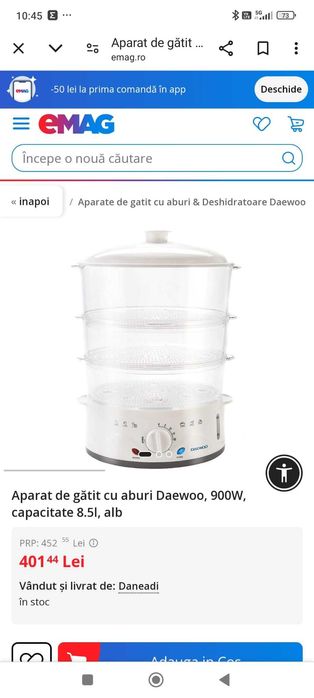 Aparat de gătit cu aburi Daewoo