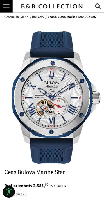 Vand ceas bărbătesc, automatic, marca Bulova Marine Star