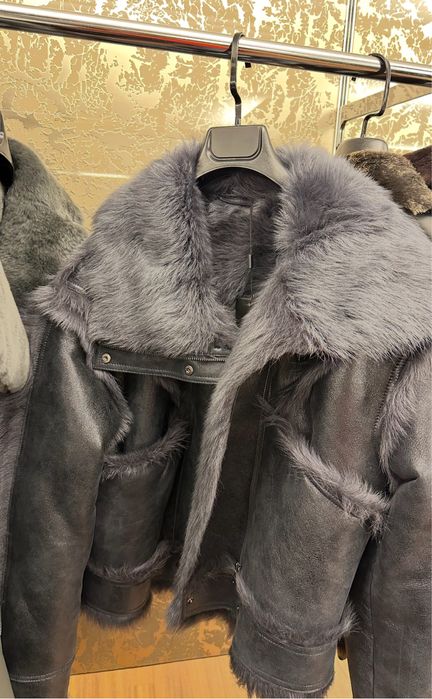 Дамско палто от естествен пух и кожа