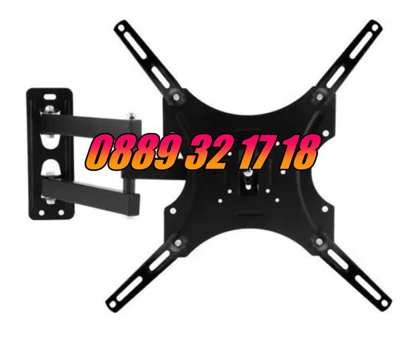 Въртяща стойка за телевизор за стена 14-55", подвижна стойка до 50кг