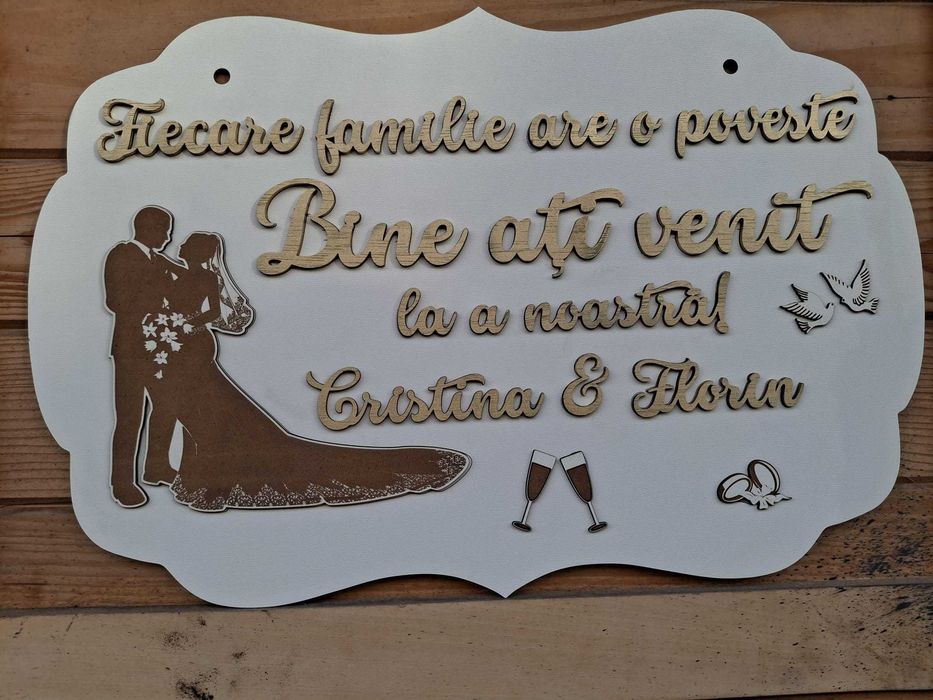 Placuta nunta panou bine ati venit botez