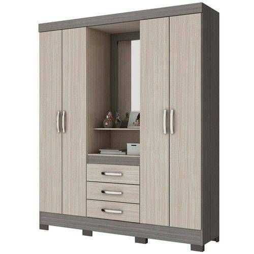 Современный шкаф с зеркалом и ящиками