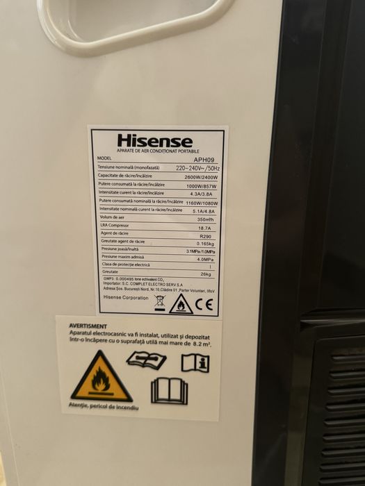 Aer conditionat portabil , Hisense