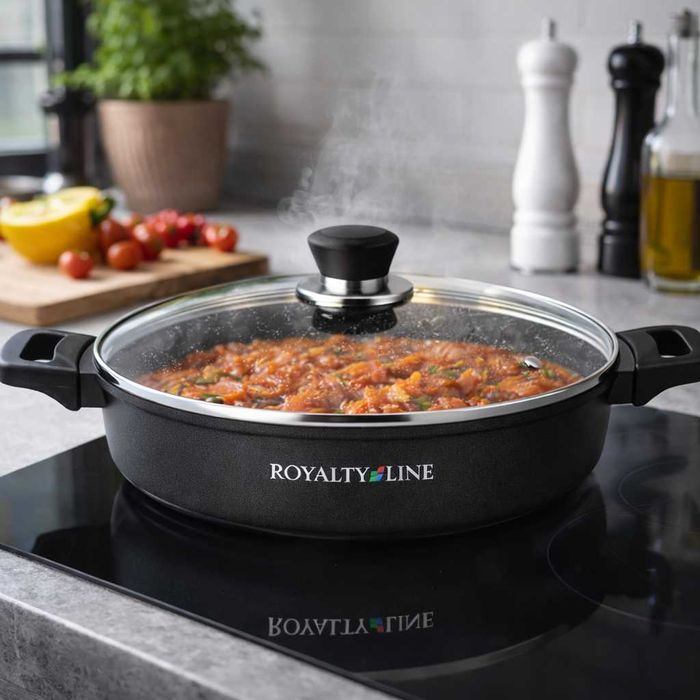 Oala joasa din aluminiu turnat cu capac 34 cm Royalty Line