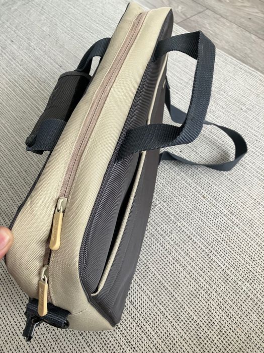 Geanta Acme laptop - gri& crem