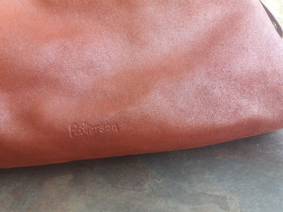 дамска червена чанта,Patterson керемидена,торба-естествена кожа,велур