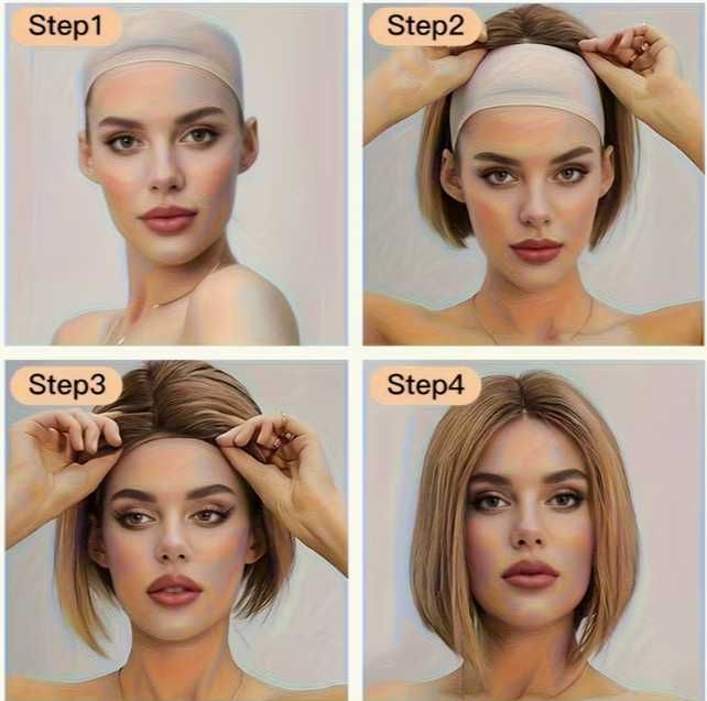 Перука за жени, лесна за стилизиране, виолетова