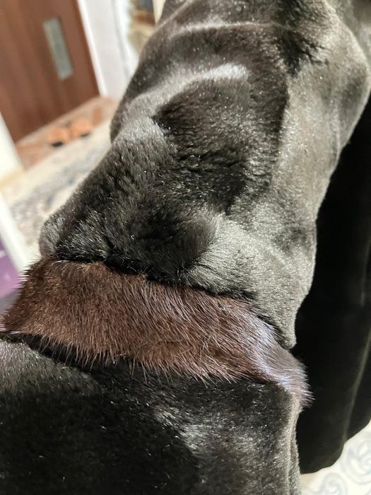 Шуба мутон темно-коричневая