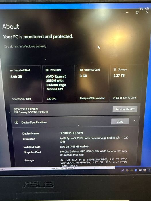 Asus FX505D Amanet BKG