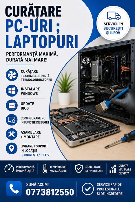 Curatare - Configurare - Montare Calculatoare/Laptopuri